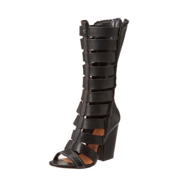 SCHUTZ Shoes - SCHUTZ Black Caged Tall High Heels Sandals Sz 7.5